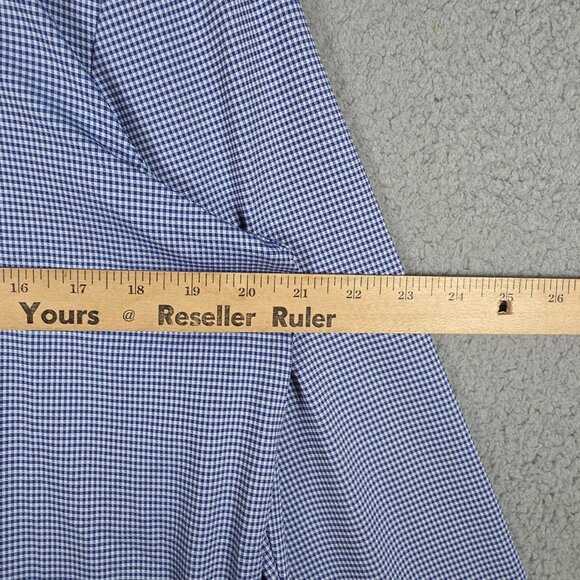 Magaschoni Shirt Mens Size Medium Blue Gingham Soft Long Sleeve Office Reg Fit - Picture 7 of 13